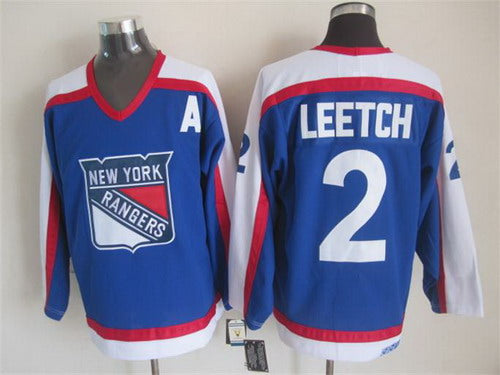 Brian Leetch New York Rangers blue Throwback jersey
