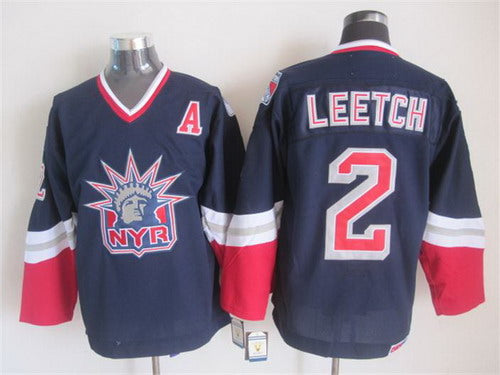Brian Leetch New York Rangers navy Throwback jersey