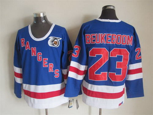 Jeff Beukeboom New York Rangers blue Throwback jersey