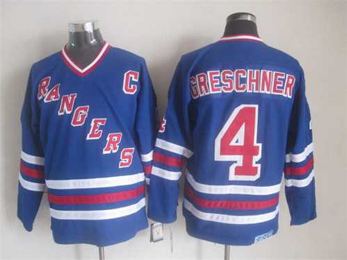 Ron Greschner New York Rangers blue Throwback jersey