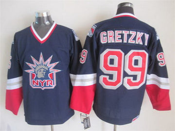 Wayne Gretzky New York Rangers navy Throwback jersey