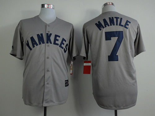 MLB Mickey Mantle New York Yankees gray jersey
