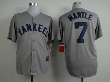 MLB Mickey Mantle New York Yankees gray jersey