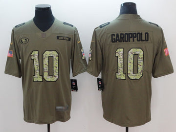 Nike Jimmy Garoppolo San Francisco 49ers olive Salute To Service jersey