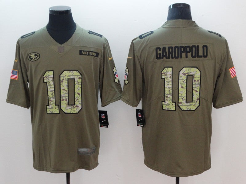 Nike Jimmy Garoppolo San Francisco 49ers olive Salute To Service jersey