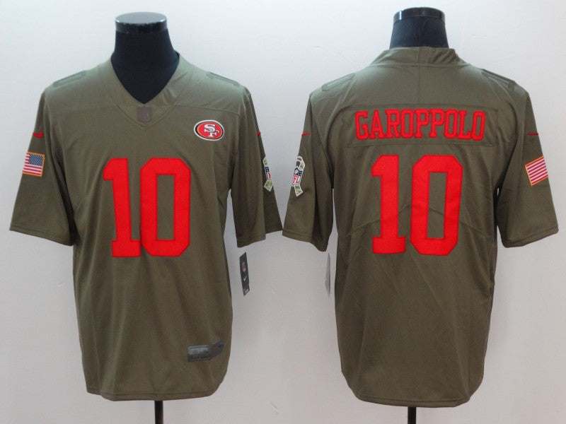 Nike Jimmy Garoppolo San Francisco 49ers olive Salute To Service jersey