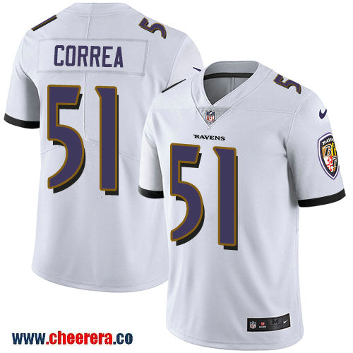 Nike Kamalei Correa Baltimore Ravens white Vapor jersey