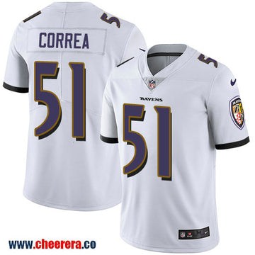 Nike Kamalei Correa Baltimore Ravens white Vapor jersey