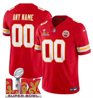 Custom Kansas City Chiefs red Vapor jersey