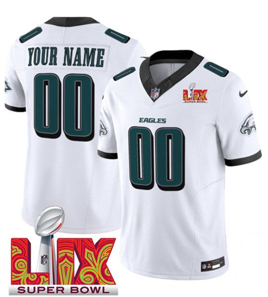 Custom Philadelphia Eagles white Vapor jersey