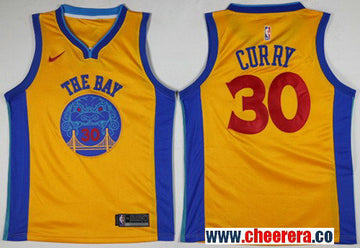 Nike Stephen Curry Golden State Warriors gold jersey