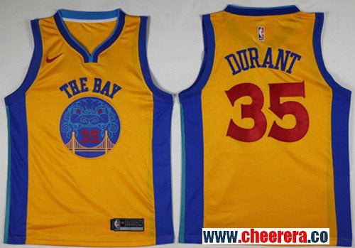 Nike Kevin Durant Golden State Warriors gold jersey