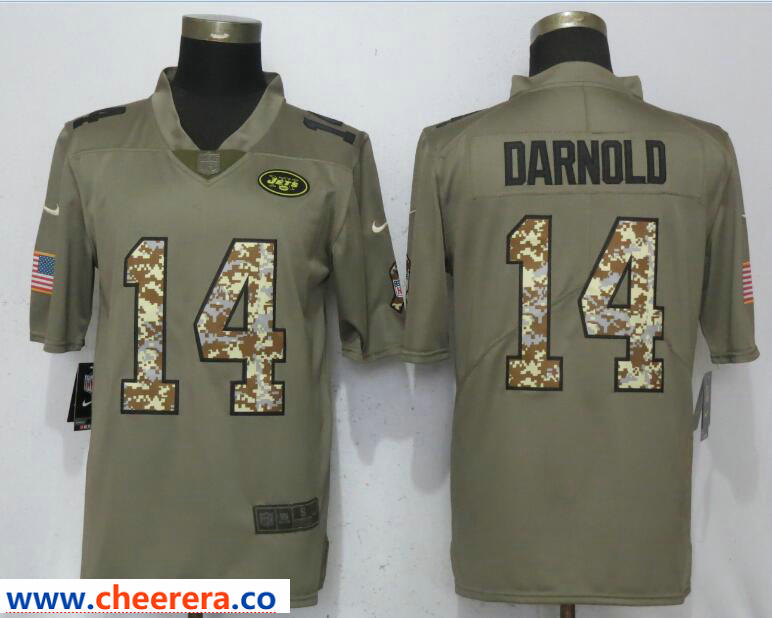 Nike Sam Darnold New York Jets olive Salute To Service jersey