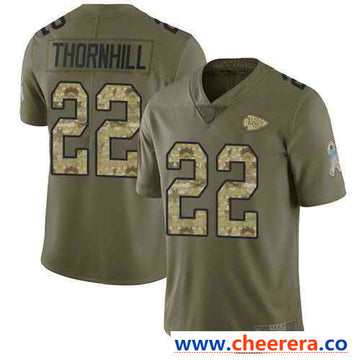 Nike Juan Thornhill Kansas City Chiefs olive Salute To Service jersey