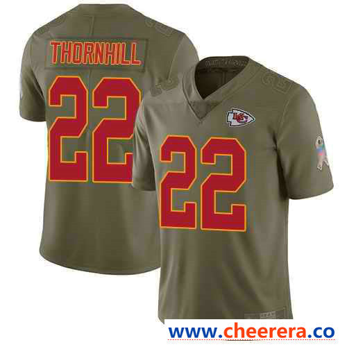 Nike Juan Thornhill Kansas City Chiefs olive Salute To Service jersey