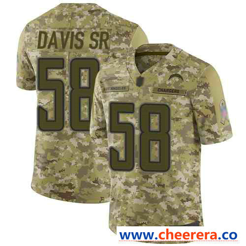Nike Thomas Davis Sr Los Angeles Chargers camo Salute To Service jersey