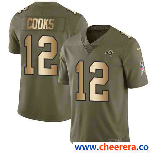 Nike Brandin Cooks Los Angeles Rams olive Salute To Service jersey
