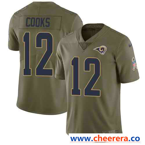 Nike Brandin Cooks Los Angeles Rams olive Salute To Service jersey
