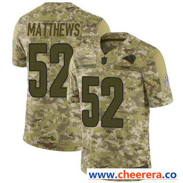 Nike Clay Matthews Los Angeles Rams camo Salute To Service jersey