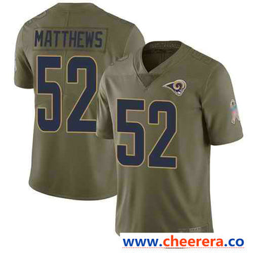 Nike Clay Matthews Los Angeles Rams olive Salute To Service jersey