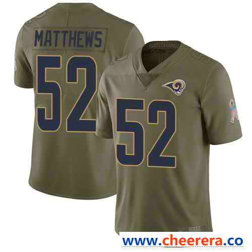 Nike Clay Matthews Los Angeles Rams olive Salute To Service jersey