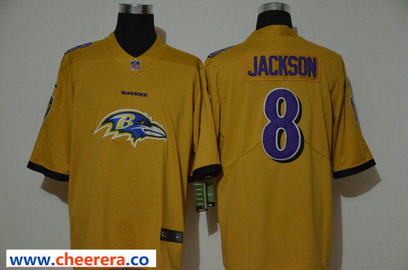 Nike Lamar Jackson Baltimore Ravens yellow Vapor jersey