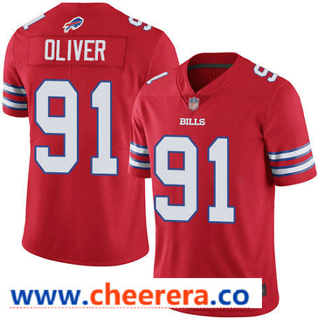 Nike Ed Oliver Buffalo Bills red Color Rush jersey