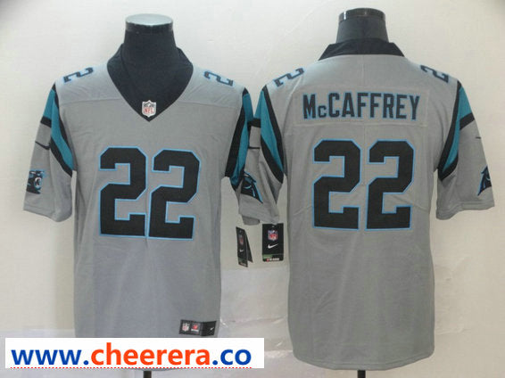 Nike Christian McCaffrey Carolina Panthers silver Inverted Legend jersey
