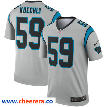 Nike Luke Kuechly Carolina Panthers silver Inverted Legend jersey