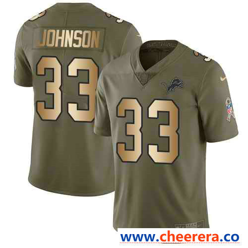 Nike Kerryon Johnson Detroit Lions olive Salute To Service jersey