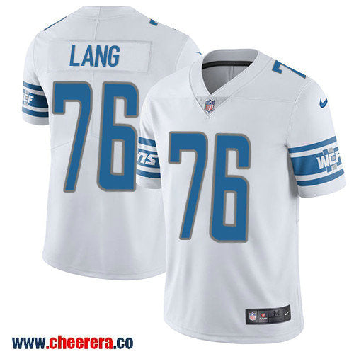 Nike T.J. Lang Detroit Lions white Vapor jersey