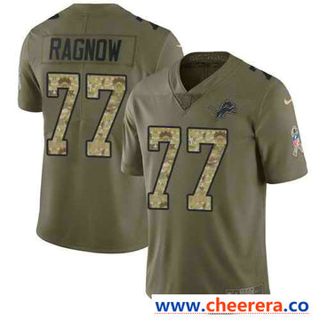 Nike Frank Ragnow Detroit Lions olive Salute To Service jersey