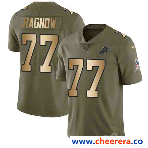 Nike Frank Ragnow Detroit Lions olive Salute To Service jersey