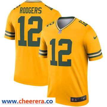Nike Aaron Rodgers Green Bay Packers gold Inverted Legend jersey