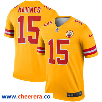 Nike Patrick Mahomes Kansas City Chiefs gold Inverted Legend jersey