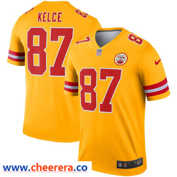 Nike Travis Kelce Kansas City Chiefs gold Inverted Legend jersey