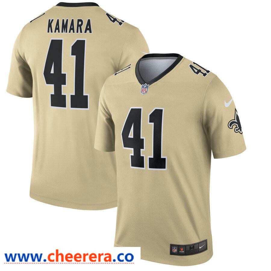 Nike Alvin Kamara New Orleans Saints cream Inverted Legend jersey
