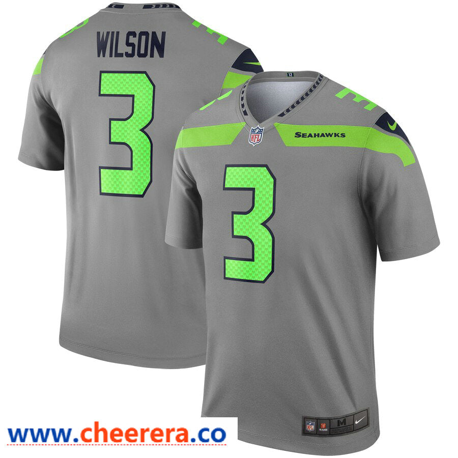 Nike Russell Wilson Seattle Seahawks gray Inverted Legend jersey