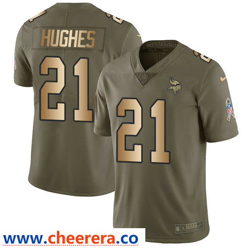 Nike Mike Hughes Minnesota Vikings olive Salute To Service jersey