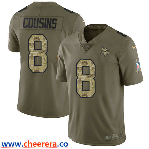 Nike Kirk Cousins Minnesota Vikings olive Salute To Service jersey