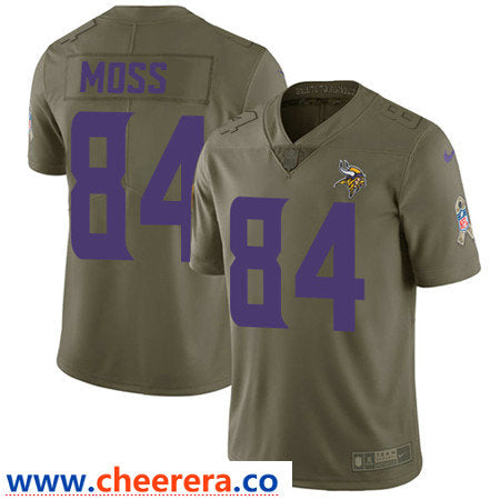 Nike Randy Moss Minnesota Vikings olive Salute To Service jersey