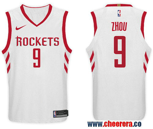 Nike NBA Zhou Qi Houston Rockets white jersey