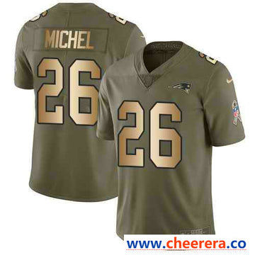 Nike Sony Michel New England Patriots olive Salute To Service jersey