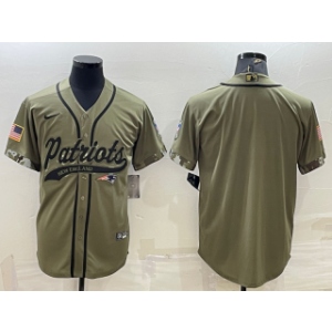 Nike Blank New England Patriots olive Salute To Service jersey