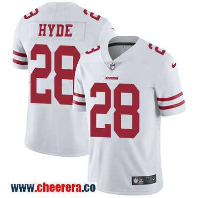 Nike Carlos Hyde San Francisco 49ers white Vapor jersey