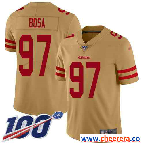 Nike Nick Bosa San Francisco 49ers gold Inverted Legend jersey