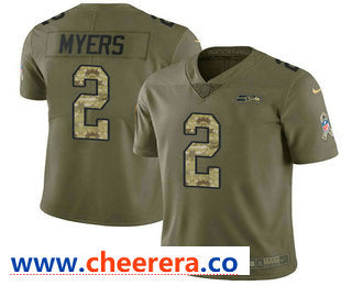 Nike Jason Myers Seattle Seahawks olive Salute To Service jersey