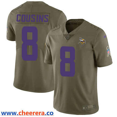 NikeMinnesota Kirk Cousins Minnesota Vikings olive Salute To Service jersey