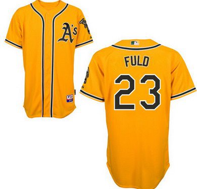 Sam Fuld Oakland Athletics yellow jersey