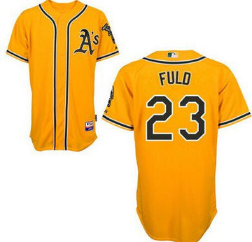 Sam Fuld Oakland Athletics yellow jersey